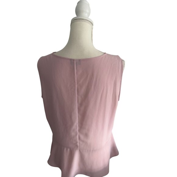 TALBOTS Light Purple Sheer Peplum Tank Top Size 12 Petite - Picture 4 of 7